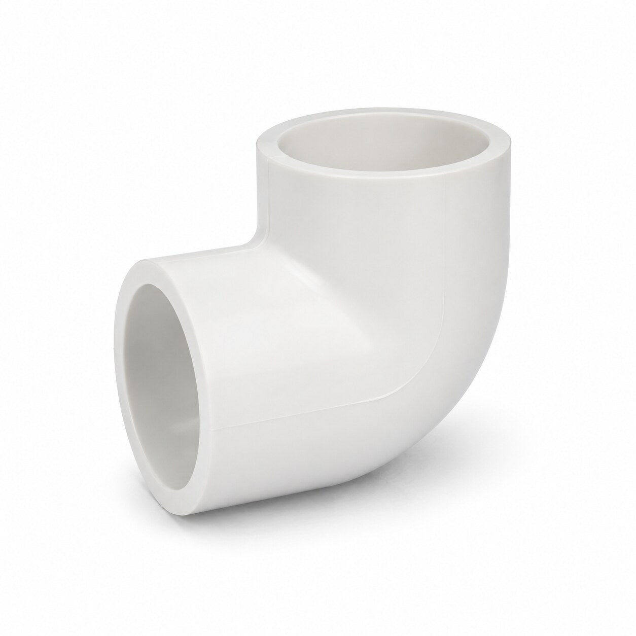 White PVC Schedule 40 90-degree slip elbow